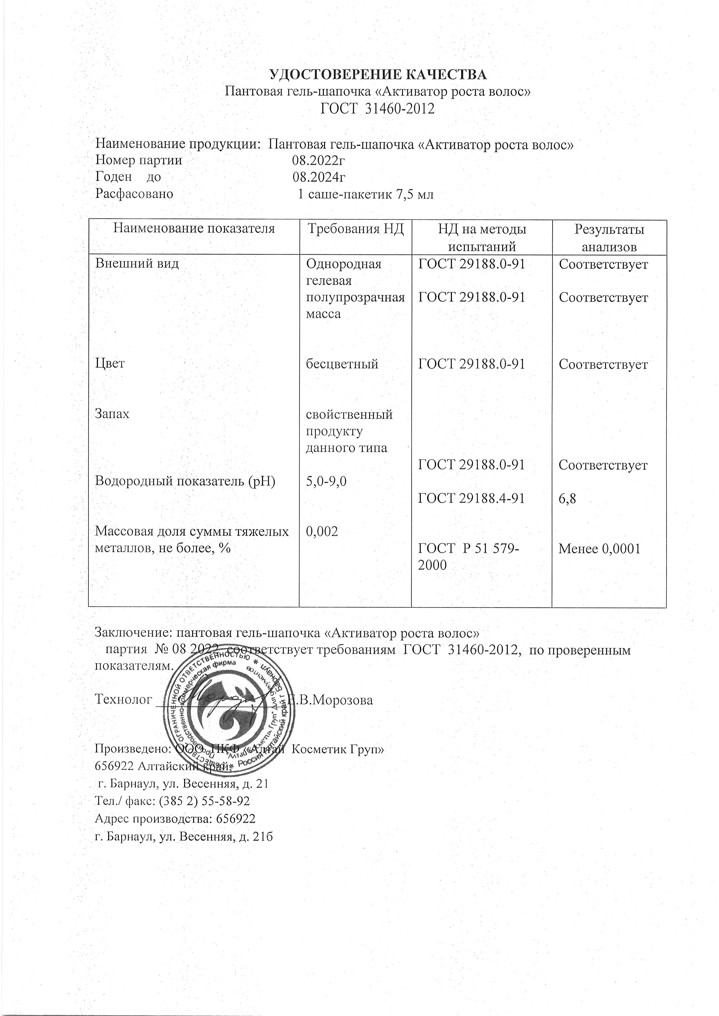 Паспорт №082022